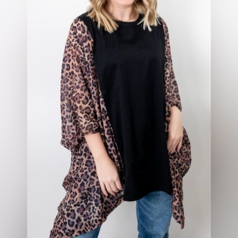 Leopard Print Kimono Cardigan